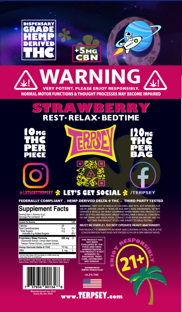 Strawberry-Sleep Delta9 12ct Gummy Bag